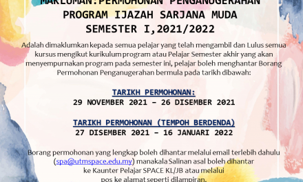 makluman : permohonan penganugerahan semester i, 2021/2022