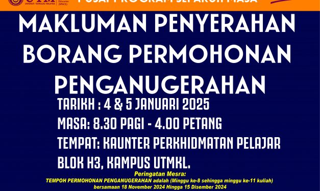 MAKLUMAN PENGOPERASIAN KAUNTER PERKHIDMATAN PELAJAR 4 & 5 JANUARI 2025