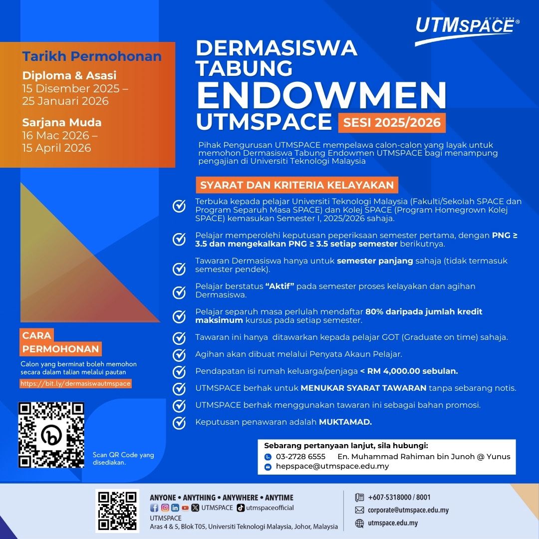 PERMOHONAN DERMASISWA TABUNG ENDOWMEN UTMSPACE PROGRAM IJAZAH SARJANA MUDA